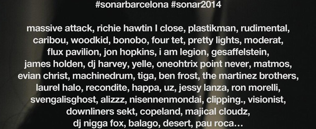 Sónar 2014 añade más artistas a su cartel Sónar 2014 añade más artistas a su cartel