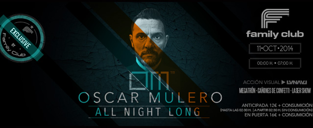 Óscar Mulero ofrecerá un set de 7 horas en Family Óscar Mulero ofrecerá un set de 7 horas en Family